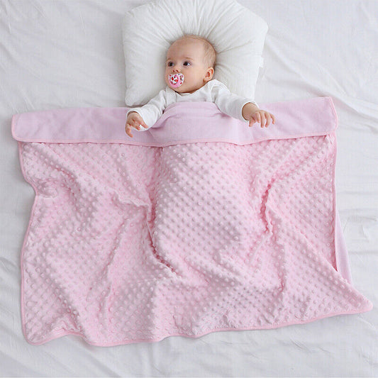 Pink Soft Warm Fleece Baby Blanket Throw: Cozy Swaddle for Newborn Boys and Girls, Washable