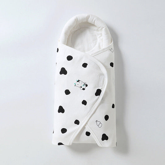 Premium Warm Cotton Baby Sleeping Bag: Cozy Sleepsack and Swaddling Wrap for Newborns - Small Cow
