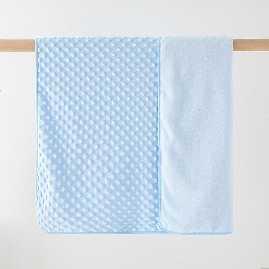 Blue Soft Warm Fleece Baby Blanket Throw: Cozy Swaddle for Newborn Boys and Girls, Washable